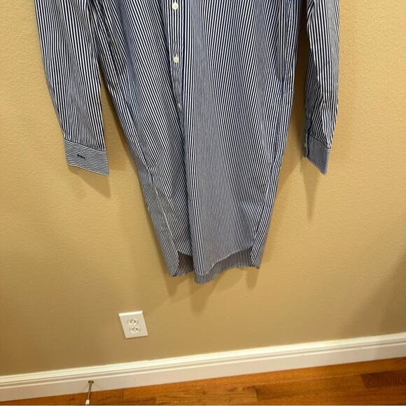 NWT Polo Ralph Lauren Blue White Striped Cotton Long Sleeve Mini Dress 6 - Picture 12 of 14